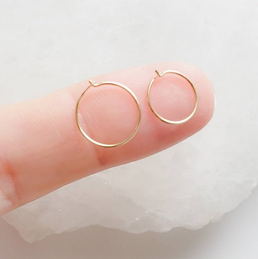 Dainty 14 Karat Gold Hoops • 14k Hoop Earrings • Small Gold Hoops • Thin Lightweight Hoops • Delicate Earrings • Solid 14 Karat Gold - Etsy