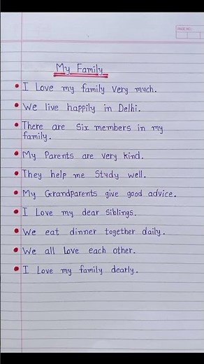 My Family Essay In 10 Lines | Family Introduction In English #family #essay #writer_09