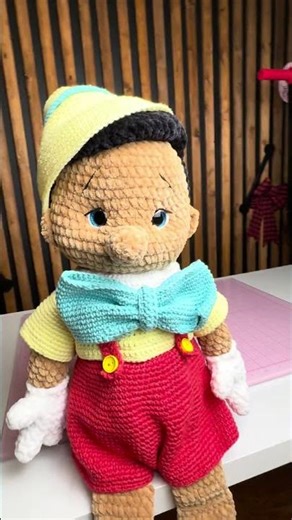 Bring the magic with this handmade crochet Wooden Puppet Toy! #toys #crochet #gift #uniquetoys