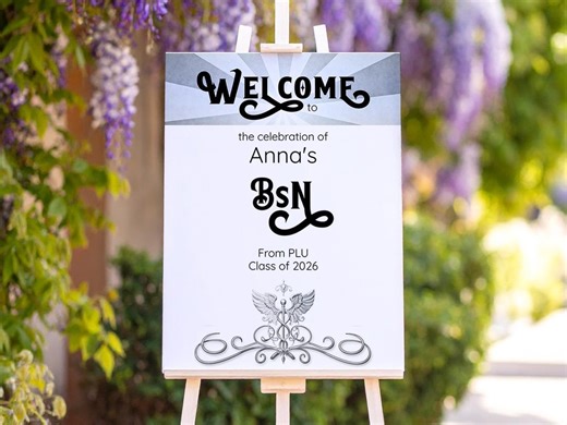 BSN Graduation Party Welcome Sign Template, Nursing Class of 2026 Easel Sign, Art Deco Poster Entrance, Graduation Open House Sign Gr6 - Etsy