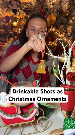 Decorating my Christmas tree with drinkable shotglasses forever. #viralfood #viraldrink