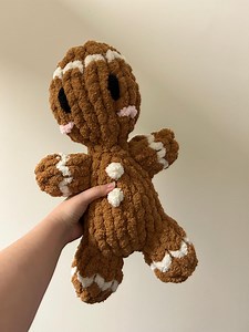 Chunky Knit Gingerbread Man Plush | Handmade Christmas Pillow | Cozy Holiday Decor - Etsy