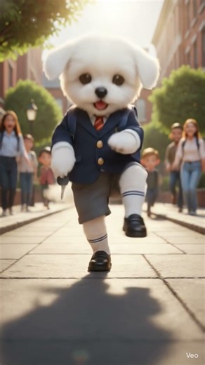 cute puppy dancing in school campus🐶 #cute #puppy #dancing #school