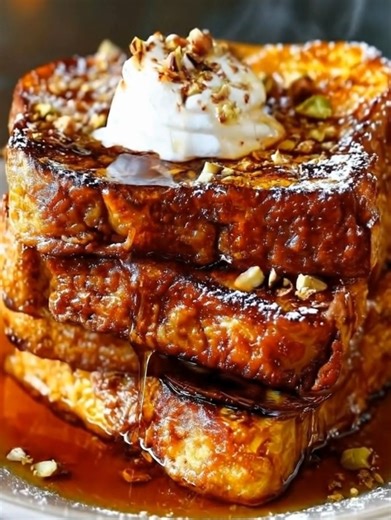 Pumpkin Pie French Toast Ingredients: 2 eggs 1/4 cup milk 1/4 cup pumpkin puree 1/4 teaspoon vanilla extract 1/2 teaspoon cinnamon 4 slices of bread Butter for cooking Directions: Preheat the Pan: 1.1. Heat a non-stick skillet or griddle over medium heat. Mix the Batter: 2.1. In a bowl, whisk together the eggs, milk, pumpkin puree, vanilla extract, and cinnamon until smooth. Prepare the Bread: 3.1. Dip each slice of bread into the pumpkin mixture, making sure both sides are well coated. Cook the