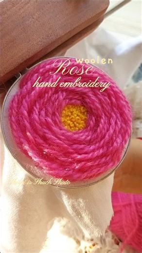Woolen rose hand embroidery | most beautiful flower | Easy for absolute beginners