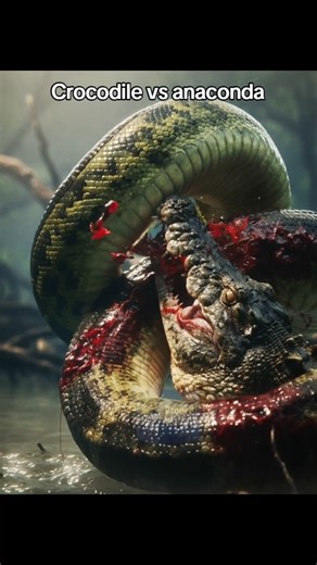 Crocodile vs anaconda #nature #crocodile #anaconda #wildlife