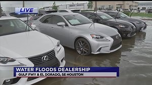 Dozens of new cars damaged by floodwaters in Clear Lake
