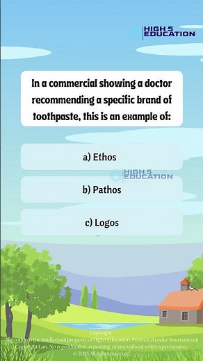 Identify appeals to ethos, pathos and logos in advertisements: Finish this before your teacher does.