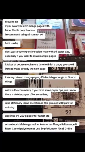 drawing tip if you color you own manga pages with Faber Castle polychromos #shorts