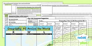 Geography: All Around the World Year 4 Unit Assessment Pack