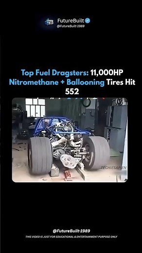 Top Fuel Dragsters: 11,000HP Nitromethane + Ballooning Tires Hit 552 km/h in 3.64s! 🤯🔥