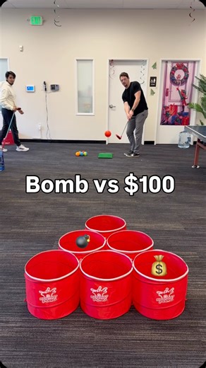 Bomb 💣 or $100 💰 Bucketgolf pong style | Bucket Golf