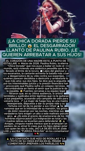 🔴 ¡ÚLTIMA HORA! Paulina Rubio se derrumba: El cruel complot de sus ex para quitarle a sus hijos 😭