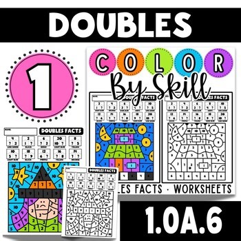 1st Grade Doubles + Part-Part-Whole Mental Math | Worksheets | Halloween