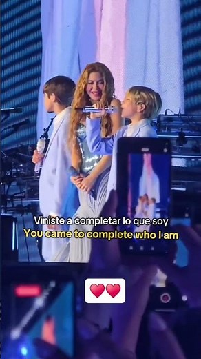 Shakira 'Acróstico' live with her boys Milan & Sasha With Lyrics (Spanish & English Translation )