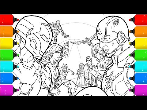 Digital Drawing Avengers Civil War For Coloring Pages -Timelapse Video