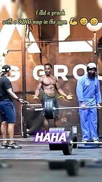 I did a prank with a 32KG mop in the gym #gym #funny #trolllife