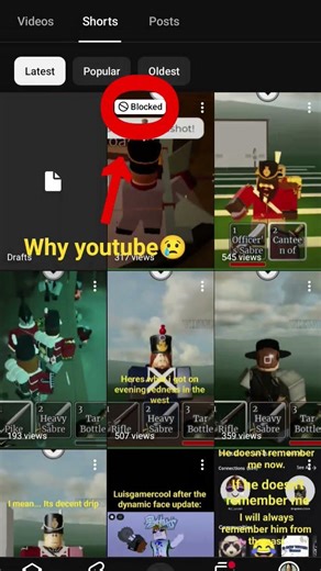 i work hard for that short AND ITS GOT BLOCKED? WHY YOUTUBE WHYY