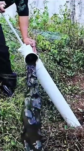 the process of extracting water from the ground using a special tool made of PVC pipe