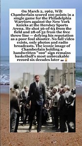 63 Years Later Wilt Chamberlain's 100 Point Game Remains Untouchable #WiltChamberlain #100Points