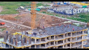 Construction of modern high-rise residential buildings