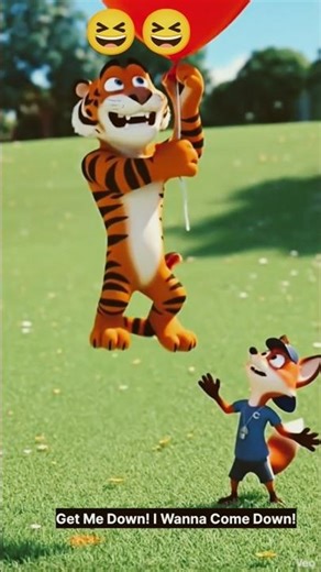 The Flying Tiger! 🐯🎈 Fox's Balloon Prank Gone Wrong | Funny 3D Animation