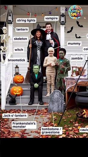 Halloween Vocabulary Video for Kids | Learn Halloween Words | Learn With Smile