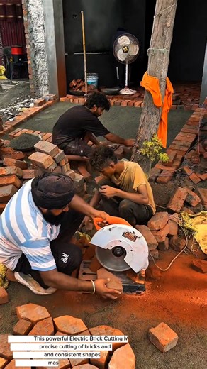 "Amazing Brick Cutting Machine | Perfect Brick Shaping Tool for Construction Workers"