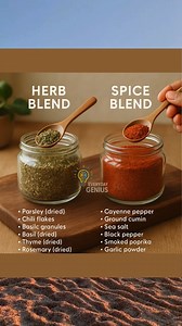 Flavor magic in a jar! 🌿✨ Create your own herb and spice mixes for that extra punch in every dish — fresh, aromatic, and full of life! #HomemadeSpices #KitchenHacks #CookingTips #FlavorBoost #HealthyCooking | Everyday Genius
