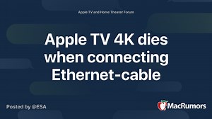 Apple TV 4K dies when connecting Ethernet-cable