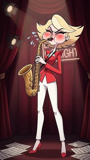 Katie killjoy playing hard core on the saxophone