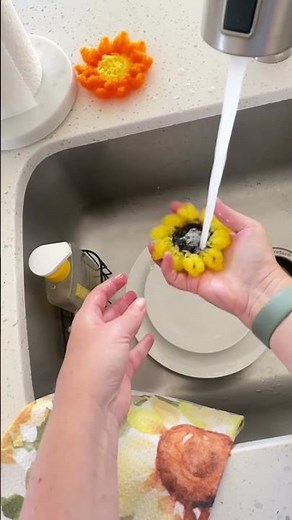 🌻 Crochet Sunflower Dish Scrubby | New Pattern Release #crochetpattern #crochetsunflower
