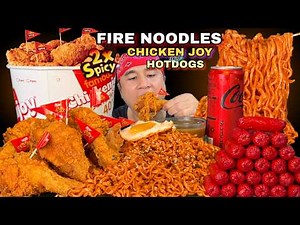 2X Nuclear Fire NOODLES, Spicy CHICKENJOY, 26 HOTDOGS asmr AMAZING FOODS!