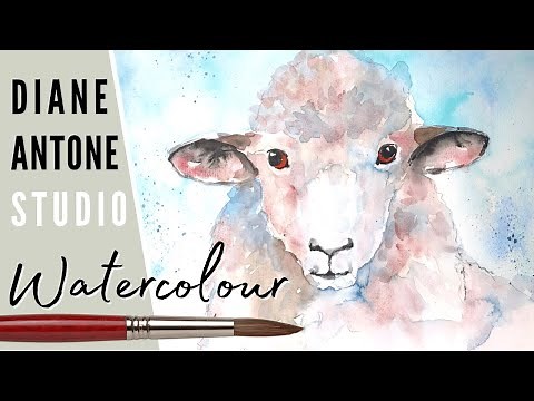 How to paint a SHEEP easy FREE WATERCOLOUR ART TUTORIAL -