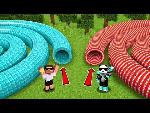 What's Inside TNT vs DIAMOND SPIRAL TUNNEL in Minecraft!