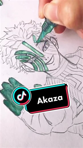 Akaza power #猗窩座 #akaza #鬼滅の刃 #demonslayer #artistoftiktok #animefanart #animeart #fanart #sketch #brushpen #fyp