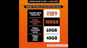 DOUBLE the rewards with amazing SIM-only data deals and enjoy more data! Sign up for this fantastic deal today on Cell C Elevate 2, 3 or 4 contracts. Call 084 145 or go in-store to sign up. Valid until 4 July. T&Cs apply. 🧡 #ChangeYourWorld | Cell C