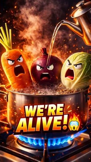 WE’RE ALIVE! 😱🔥 Angry Vegetables Fight Back in Boiling Pot!