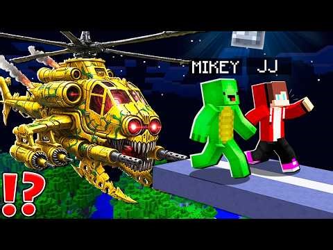 How JJ and Mikey Escape From HELICOPTER.EXE at 3AM ? Minecraft Maizen