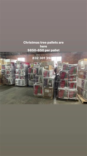 Christmas tree pallets are here $850-650 per pallet Directions: 2817 Berry Rd Houston, TX 77093 832 301 3980 Monday to Saturday 10:00 to 6:00 Sunday Closed | Discount Liquidators | Facebook