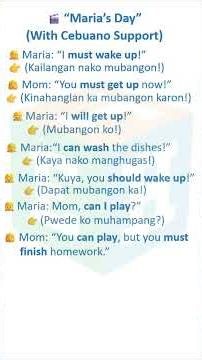 Maria’s Day | Modal Verbs in English + Cebuano