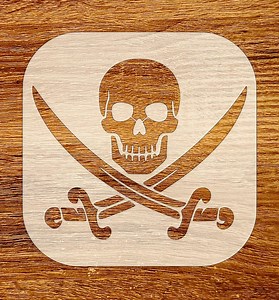 Pirate Skull and Crossed Swords Stencil, Jolly Roger Design, Reusable DIY Craft Stencil, Digital Download, SVG, DXF, Stl, Png, Pdf Files - Etsy