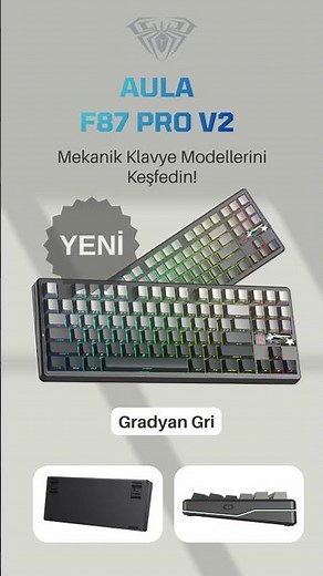 Yeni AULA F87 PRO V2 Gaming Klavye Modelimiz Tüm İhtişamıyla Stoklarımızda Yerini Aldı! #aula