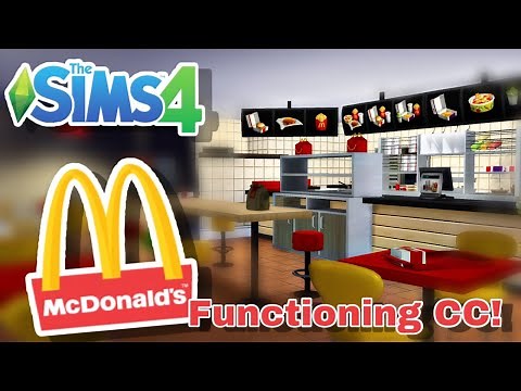 PLAYABLE McDonald's WITH Play Place AND Custom Food + Drinks // Sims 4 Mod Review // Speed Build