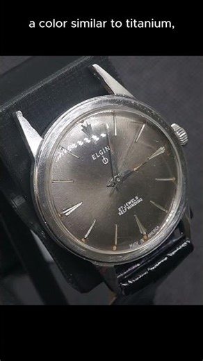 The unique charcoal dial Elgin self winding Model "N", American made #watch #rarewatch #wristwatch