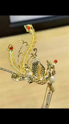 博物文创故宫凤凰发簪子古风盘发钗新中式发饰流苏步摇女生日礼物 有凤来仪