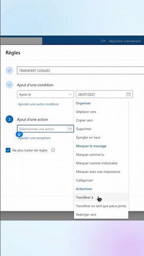 Outlook : transférer ses mails à un collègue pendant ses congés #microsoft #astuce