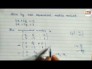 Solve by Row Equivalent Matrix Method | Business Mathematics Class 12