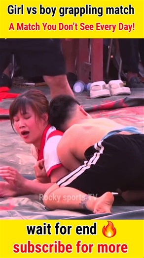 A Match You Don’t See Every Day! || girl vs boy grappling 💪#usa #mma #wrestling #shorts