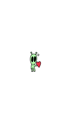 Cute Martian Holding a Heart: Adorable Drawing Animation